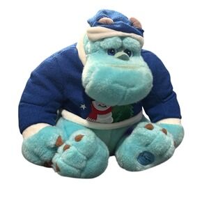 Disney Store Exclusive Monsters Inc. Sulley blue Snowman sweater Plush 12"